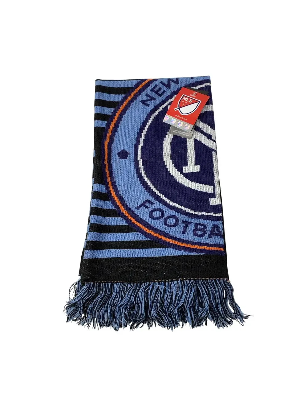 Adidas NYCFC Winter Scarf Unisex One Size Blue Navy Striped NEW